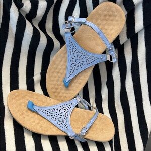 Blue leather sandals NWOT